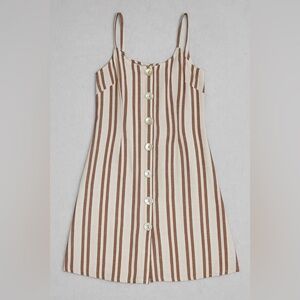 Derek Heart Brown and Cream Striped Top